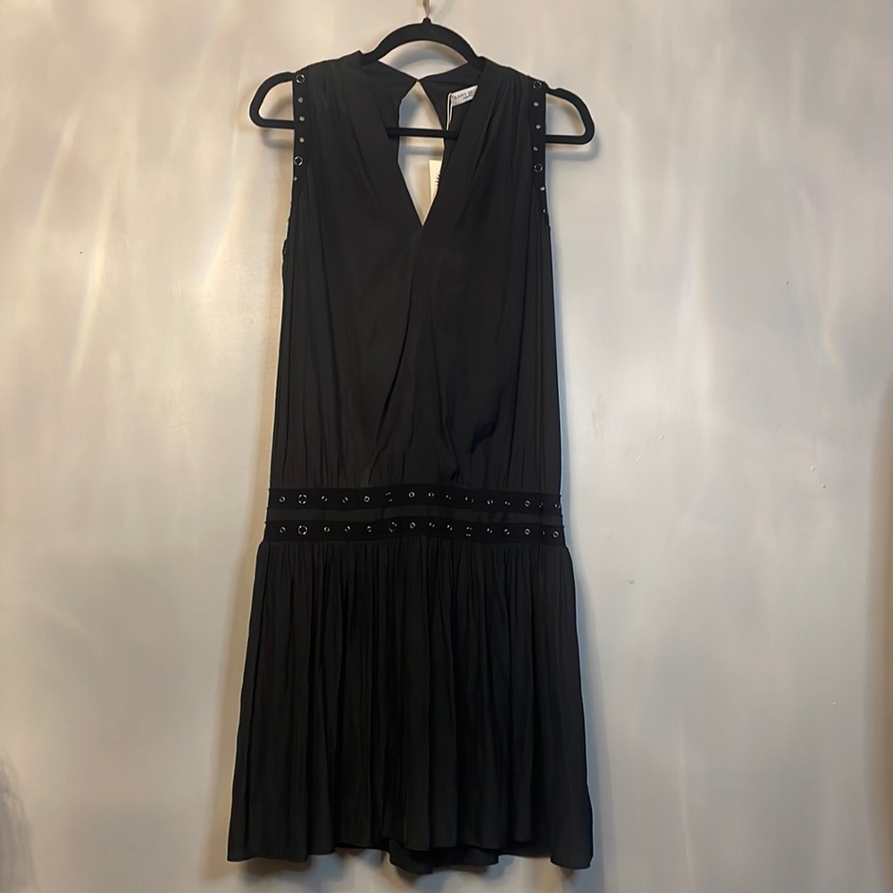 NWT Ramy Brook New York “mannie” dress grommets medium black